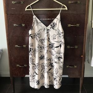 Pretty floral nude and black tank dress